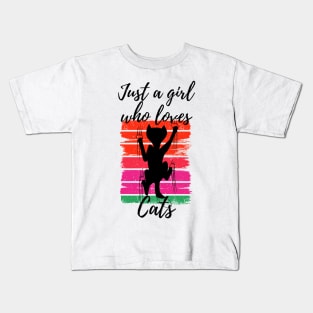 Just a Girl Who Loves cats Kids T-Shirt